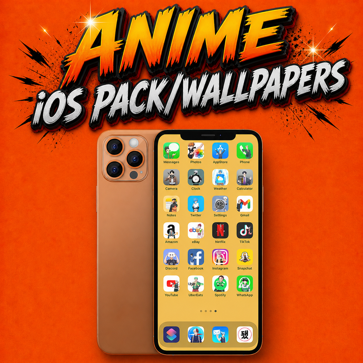 Buy Anime iPhone Wallpapers | Shop Anime ICON Packs | Instant Download